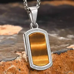 Tiger Herre halssmykke med Tiger Eye sten.