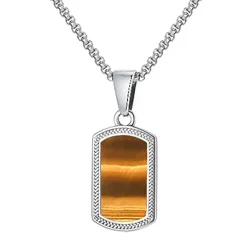 Tiger Herre halssmykke med Tiger Eye sten.