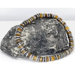 Tigereye og hæmatit armbånd 8mm