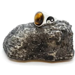 Tigereye Yen & Yang herrering i stål