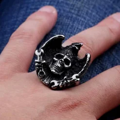 Tools skull herrering i mørk stål