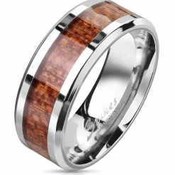 Tree inlay og rustfri stål ring
