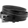 Triple stitz læderarmbånd sort