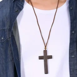 Trækors med lædersnor Brun