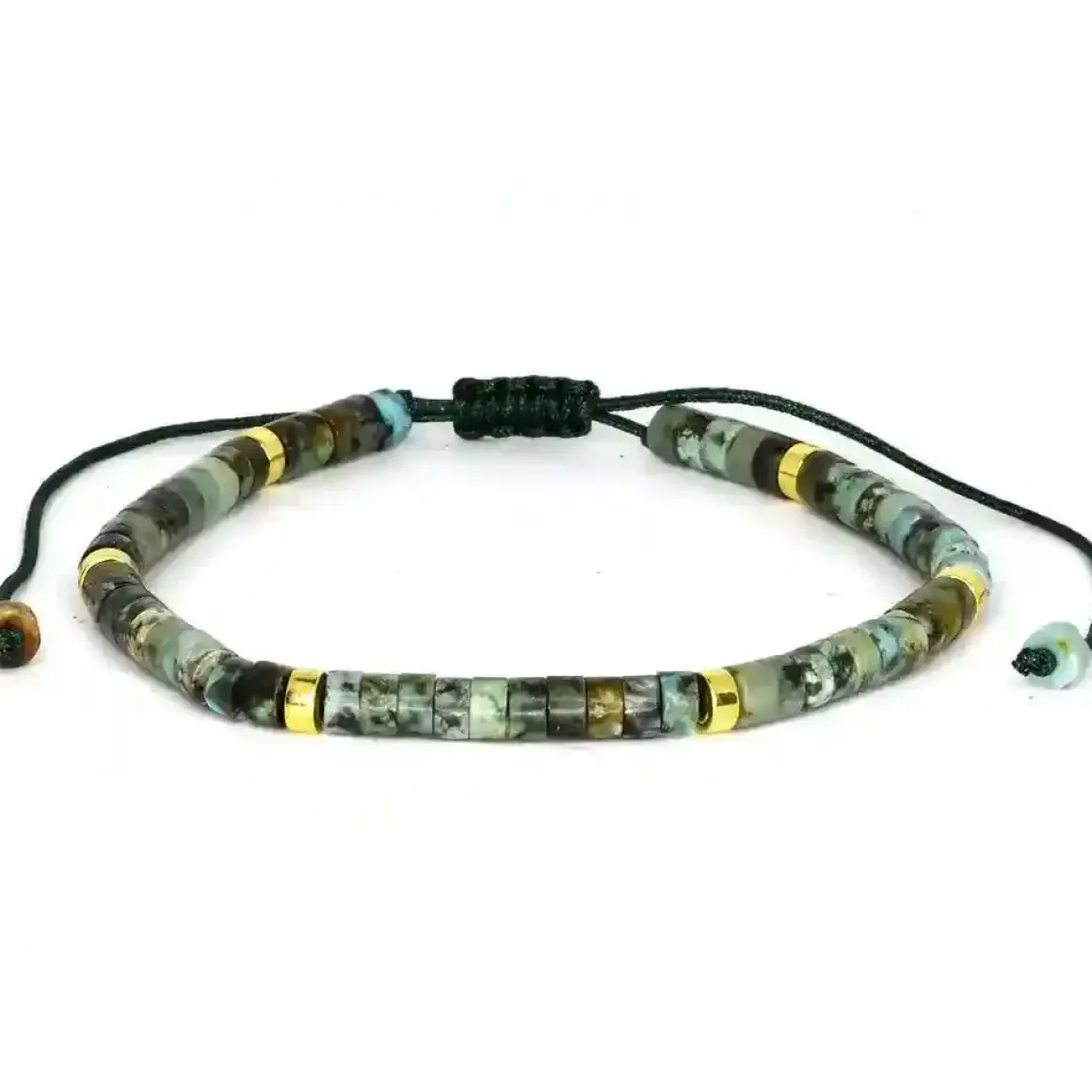 Turkis naturperle armbånd til mænd – justerbar