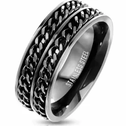 Two chains herrering i blackcoatet stål