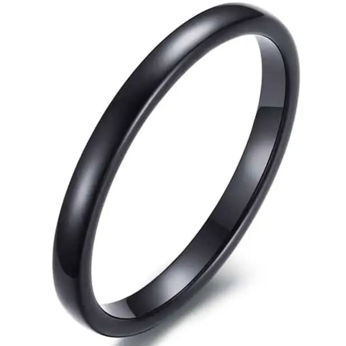 Tynd blackcoatet tungstenring
