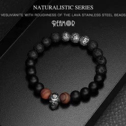 Vesuviante perlearmbånd natur