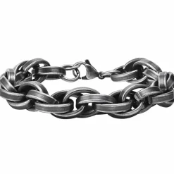 Vintage oxyderet stålarmbånd 19cm