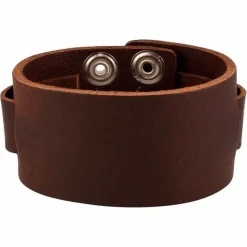 Vintage snap læderarmbånd kraftigt