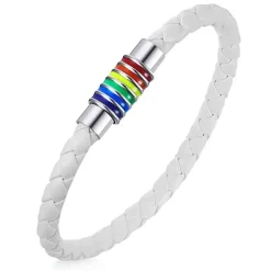 White Pride Armbånd i regnbuefarver