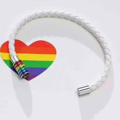 White Pride Armbånd i regnbuefarver