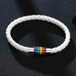White Pride Armbånd i regnbuefarver