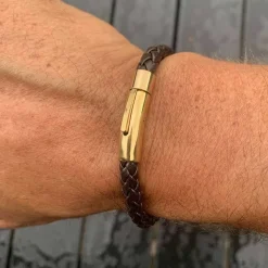 XT Dark Brown IMT læderarmbånd - Gold