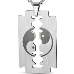 Yin og yang halssmykke i stål.